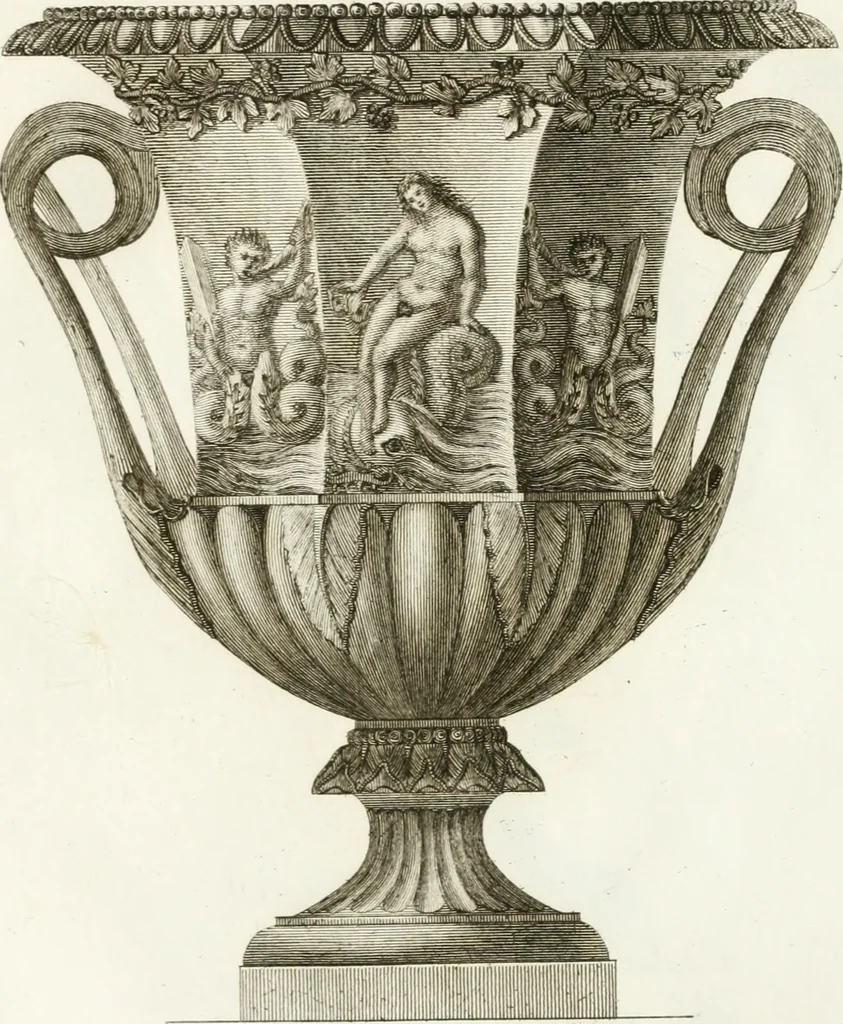 An illustration from Manuale di varj ornamenti componenti la serie de' vasj antichi : si' di marmo che di bronzo esistenti in Roma e fuori, 1821, leaf 62