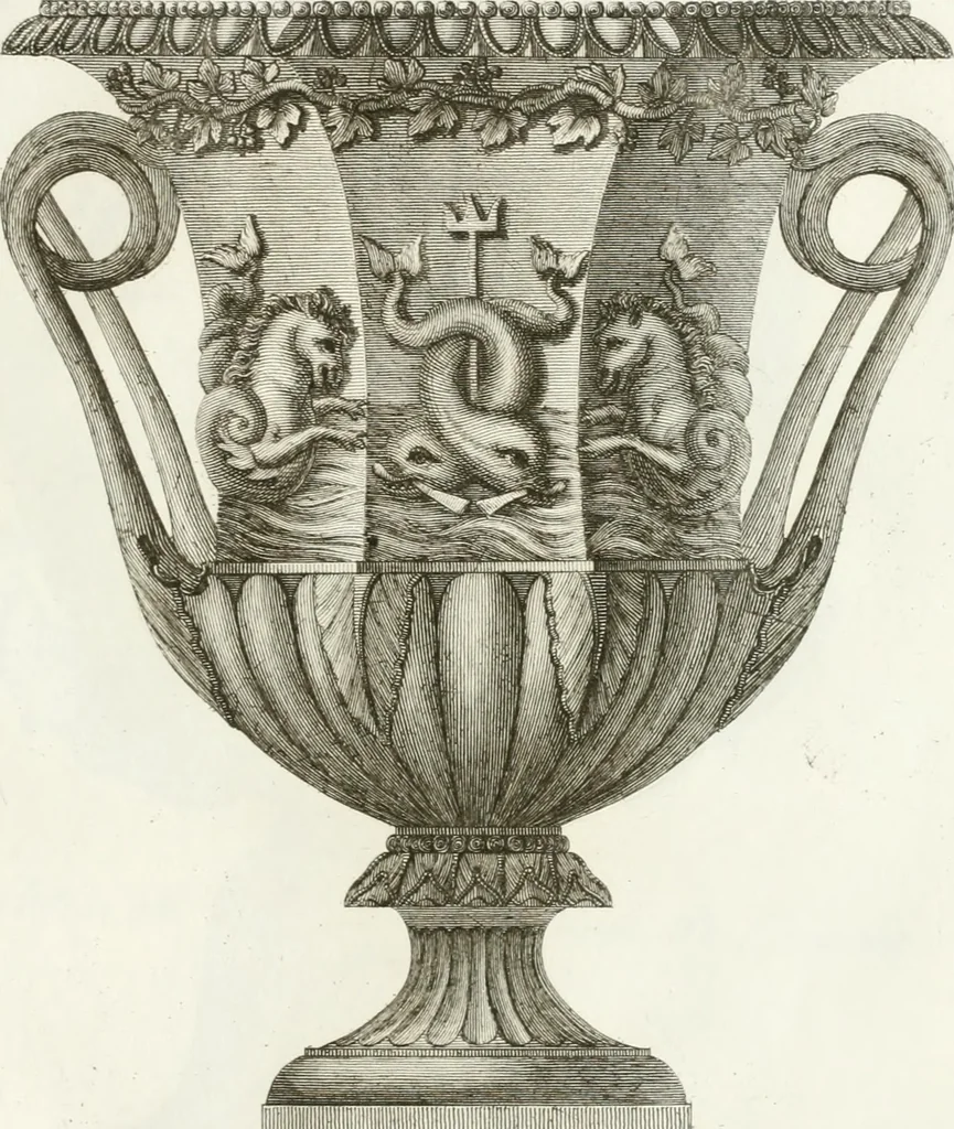 An illustration from Manuale di varj ornamenti componenti la serie de' vasj antichi : si' di marmo che di bronzo esistenti in Roma e fuori, 1821, leaf 64