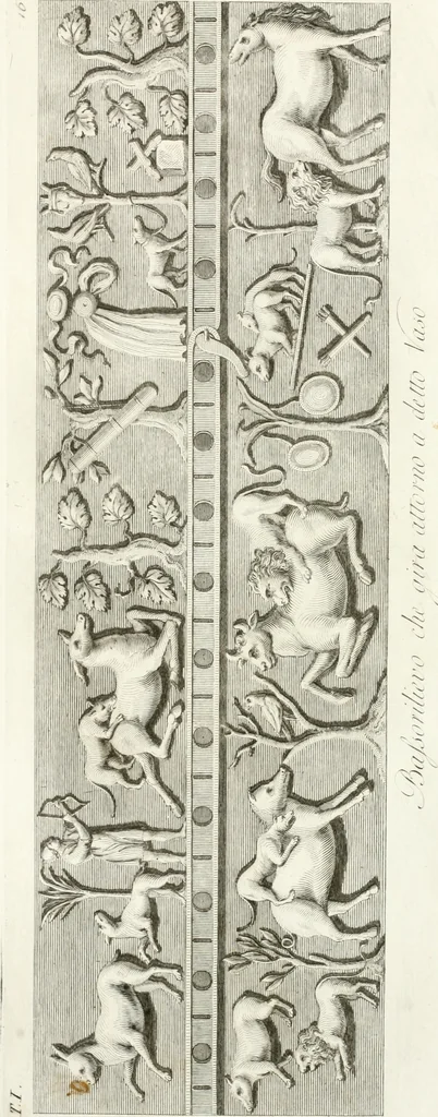 An illustration from Manuale di varj ornamenti componenti la serie de' vasj antichi : si' di marmo che di bronzo esistenti in Roma e fuori, 1821, leaf 74