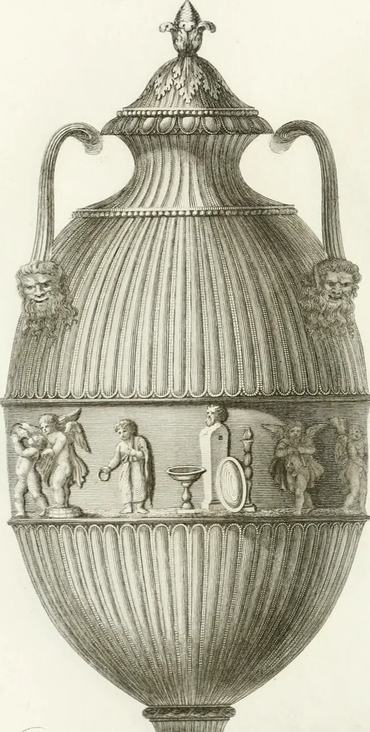 An illustration from Manuale di varj ornamenti componenti la serie de' vasj antichi : si' di marmo che di bronzo esistenti in Roma e fuori, 1821, leaf 86