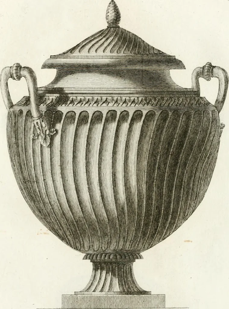 An illustration from Manuale di varj ornamenti componenti la serie de' vasj antichi : si' di marmo che di bronzo esistenti in Roma e fuori, 1821, leaf 90