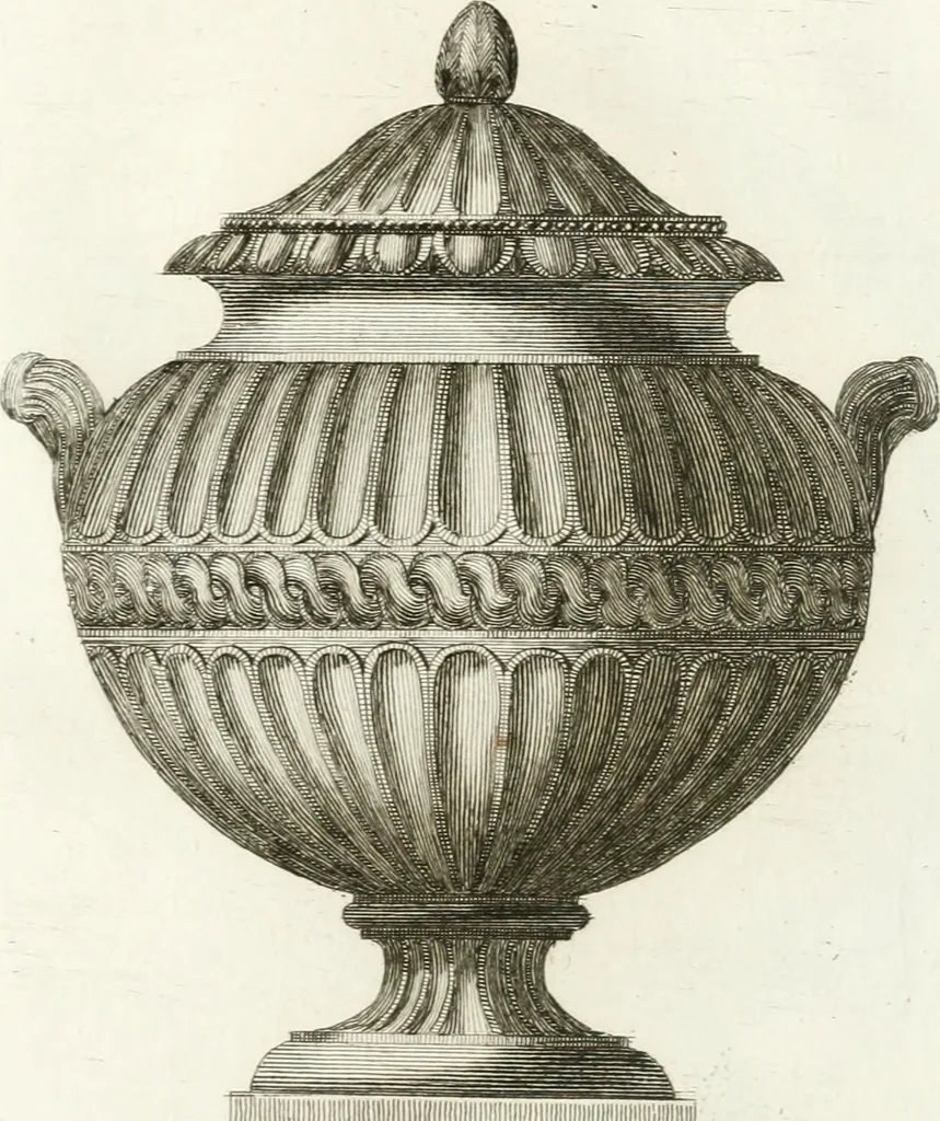 An illustration from Manuale di varj ornamenti componenti la serie de' vasj antichi : si' di marmo che di bronzo esistenti in Roma e fuori, 1821, leaf 92