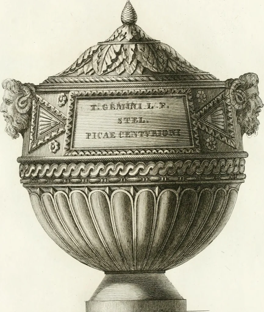 An illustration from Manuale di varj ornamenti componenti la serie de' vasj antichi : si' di marmo che di bronzo esistenti in Roma e fuori, 1821, leaf 94