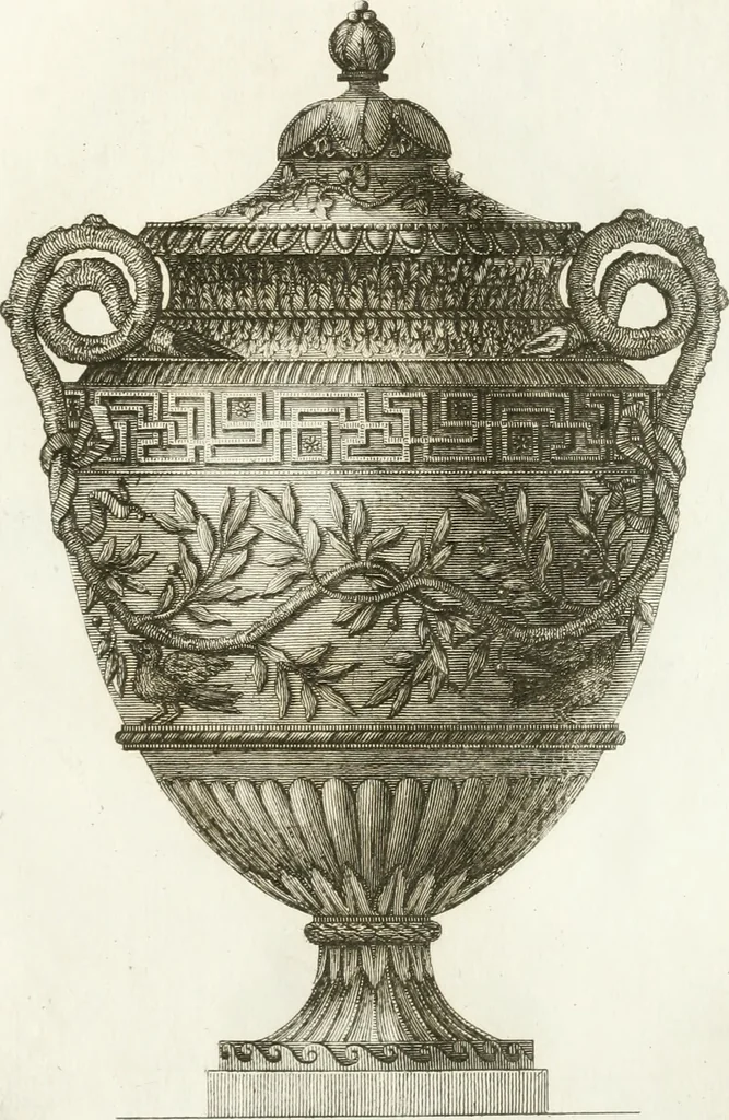 An illustration from Manuale di varj ornamenti componenti la serie de' vasj antichi : si' di marmo che di bronzo esistenti in Roma e fuori, 1821, leaf 98