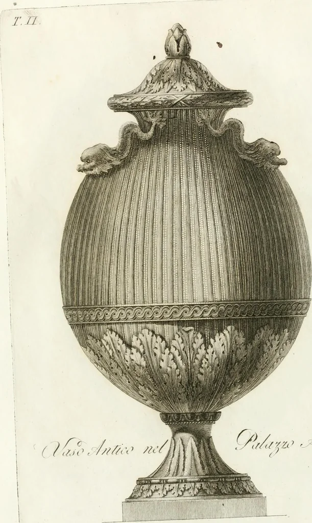 An illustration from Manuale di varj ornamenti componenti la serie de' vasj antichi : si' di marmo che di bronzo esistenti in Roma e fuori, 1821, leaf 100