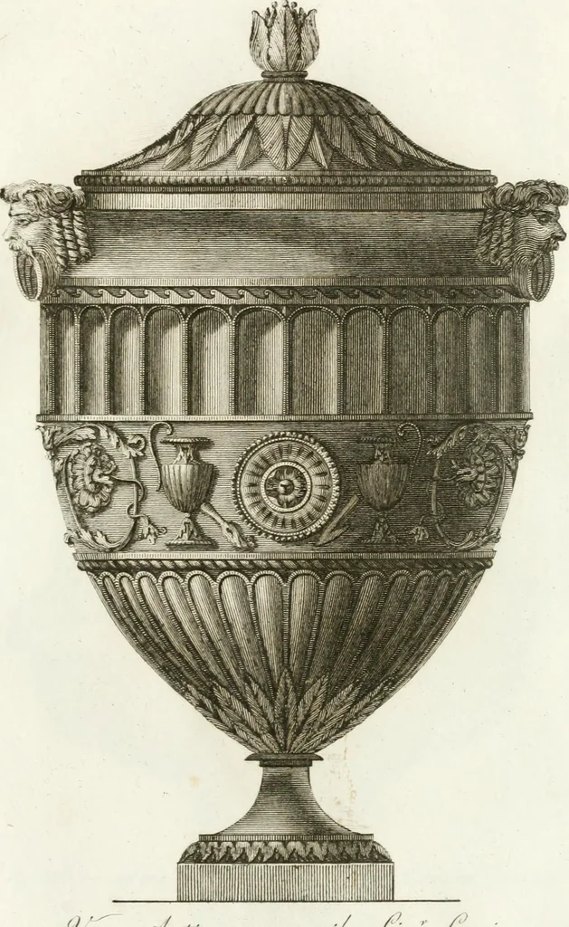An illustration from Manuale di varj ornamenti componenti la serie de' vasj antichi : si' di marmo che di bronzo esistenti in Roma e fuori, 1821, leaf 106