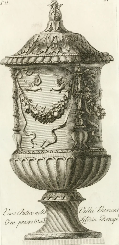 An illustration from Manuale di varj ornamenti componenti la serie de' vasj antichi : si' di marmo che di bronzo esistenti in Roma e fuori, 1821, leaf 128