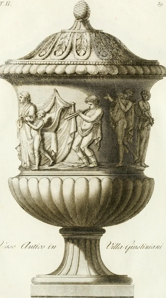 An illustration from Manuale di varj ornamenti componenti la serie de' vasj antichi : si' di marmo che di bronzo esistenti in Roma e fuori, 1821, leaf 144