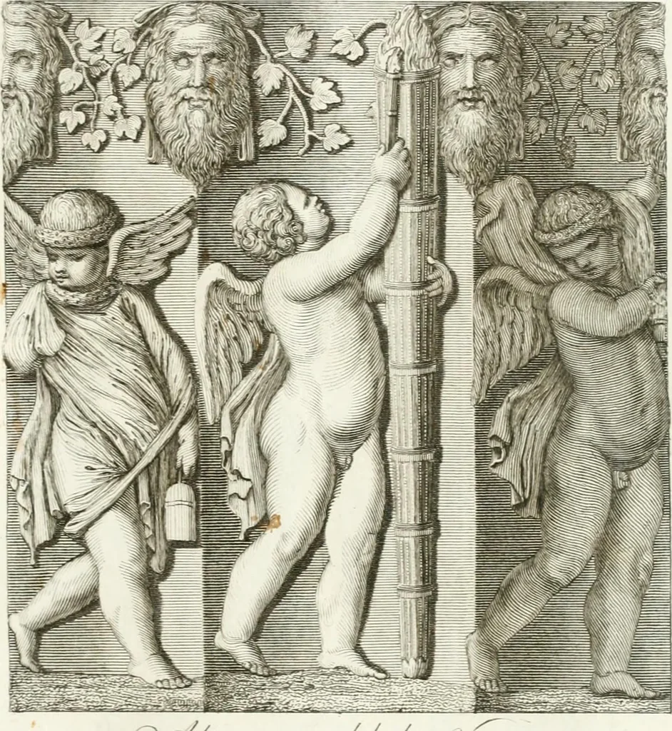 An illustration from Manuale di varj ornamenti componenti la serie de' vasj antichi : si' di marmo che di bronzo esistenti in Roma e fuori, 1821, leaf 34