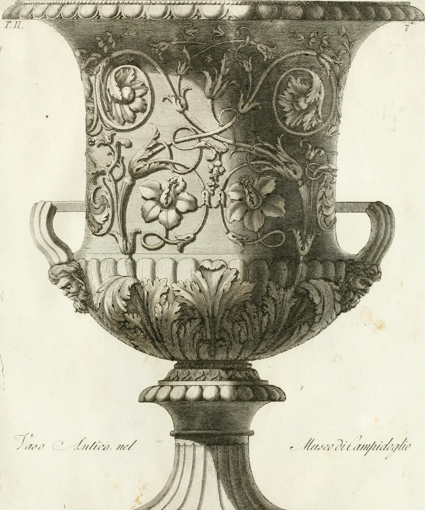 An illustration from Manuale di varj ornamenti componenti la serie de' vasj antichi : si' di marmo che di bronzo esistenti in Roma e fuori, 1821, leaf 42