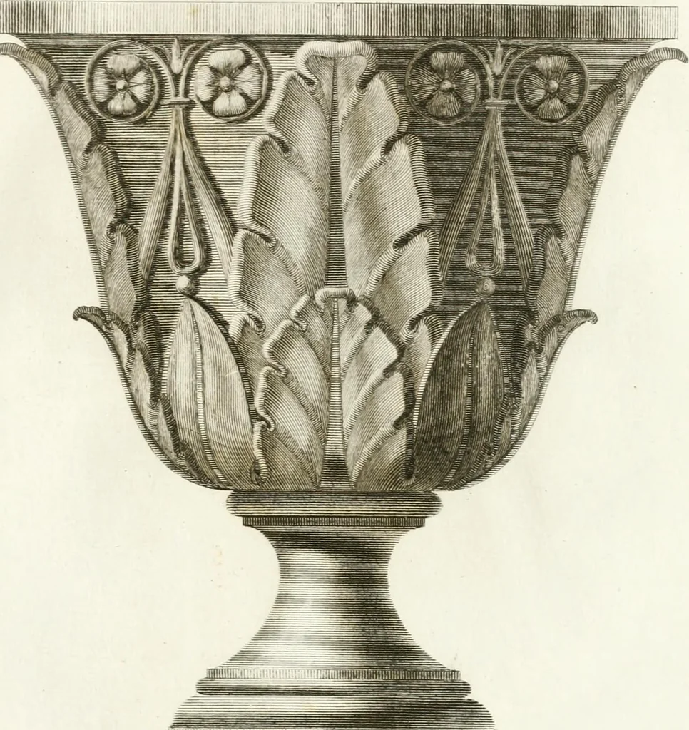 An illustration from Manuale di varj ornamenti componenti la serie de' vasj antichi : si' di marmo che di bronzo esistenti in Roma e fuori, 1821, leaf 48