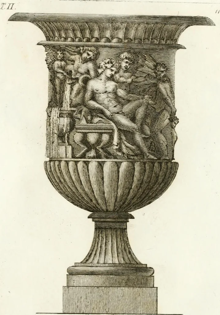 An illustration from Manuale di varj ornamenti componenti la serie de' vasj antichi : si' di marmo che di bronzo esistenti in Roma e fuori, 1821, leaf 50