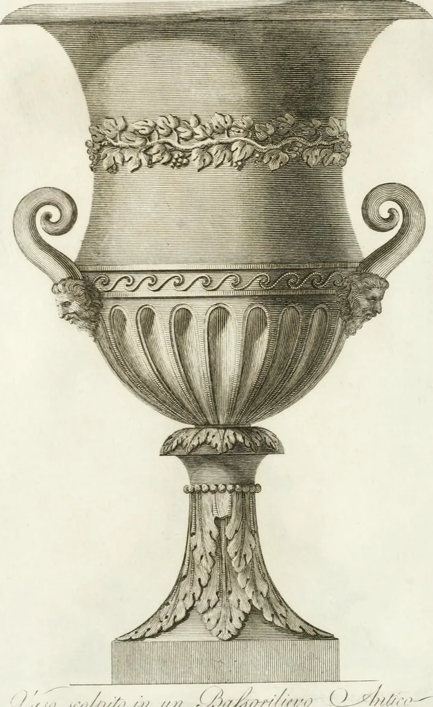 An illustration from Manuale di varj ornamenti componenti la serie de' vasj antichi : si' di marmo che di bronzo esistenti in Roma e fuori, 1821, leaf 52