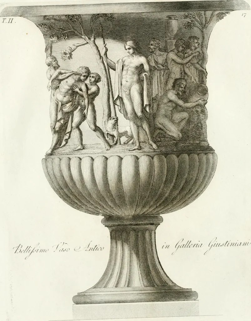 An illustration from Manuale di varj ornamenti componenti la serie de' vasj antichi : si' di marmo che di bronzo esistenti in Roma e fuori, 1821, leaf 62