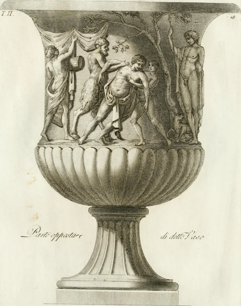 An illustration from Manuale di varj ornamenti componenti la serie de' vasj antichi : si' di marmo che di bronzo esistenti in Roma e fuori, 1821, leaf 64