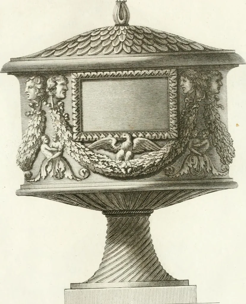 An illustration from Manuale di varj ornamenti componenti la serie de' vasj antichi : si' di marmo che di bronzo esistenti in Roma e fuori, 1821, leaf 78