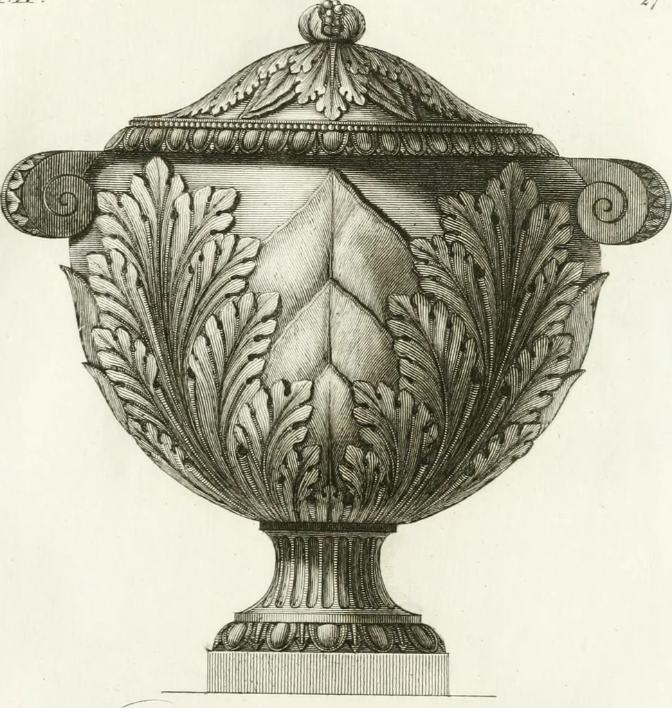 An illustration from Manuale di varj ornamenti componenti la serie de' vasj antichi : si' di marmo che di bronzo esistenti in Roma e fuori, 1821, leaf 80