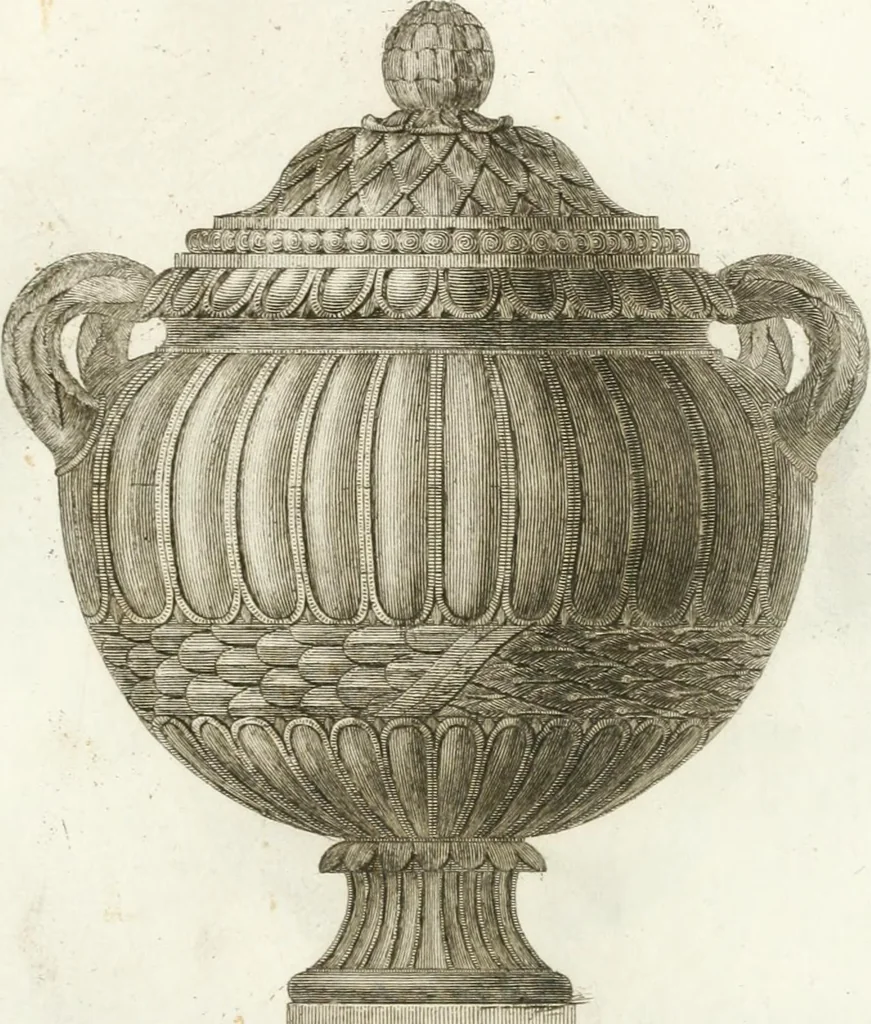 An illustration from Manuale di varj ornamenti componenti la serie de' vasj antichi : si' di marmo che di bronzo esistenti in Roma e fuori, 1821, leaf 82