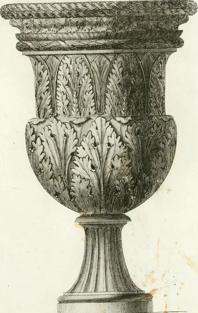 An illustration from Manuale di varj ornamenti componenti la serie de' vasj antichi : si' di marmo che di bronzo esistenti in Roma e fuori, 1821, leaf 90