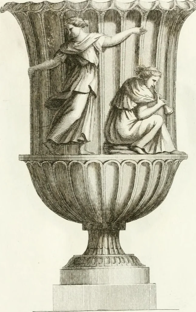 An illustration from Manuale di varj ornamenti componenti la serie de' vasj antichi : si' di marmo che di bronzo esistenti in Roma e fuori, 1821, leaf 92