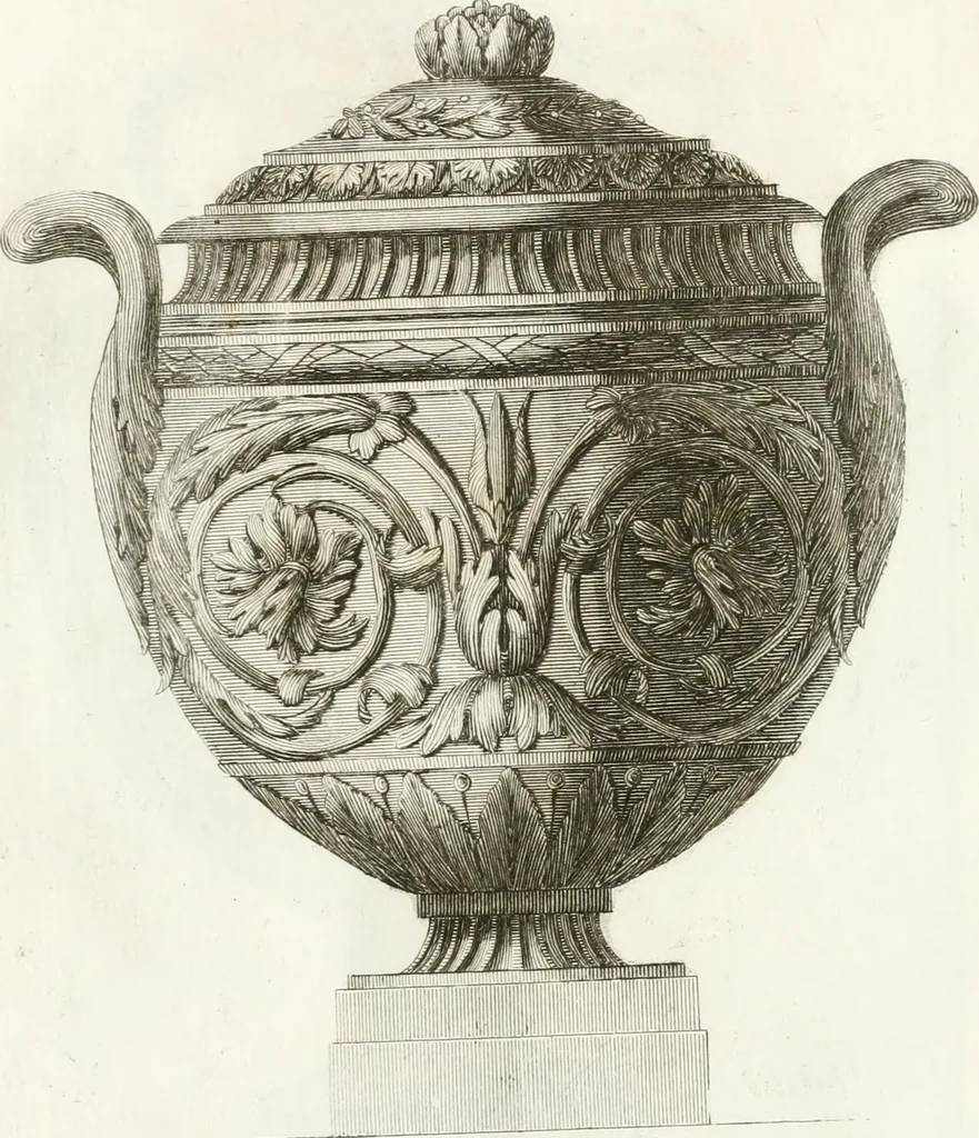 An illustration from Manuale di varj ornamenti componenti la serie de' vasj antichi : si' di marmo che di bronzo esistenti in Roma e fuori, 1821, leaf 94