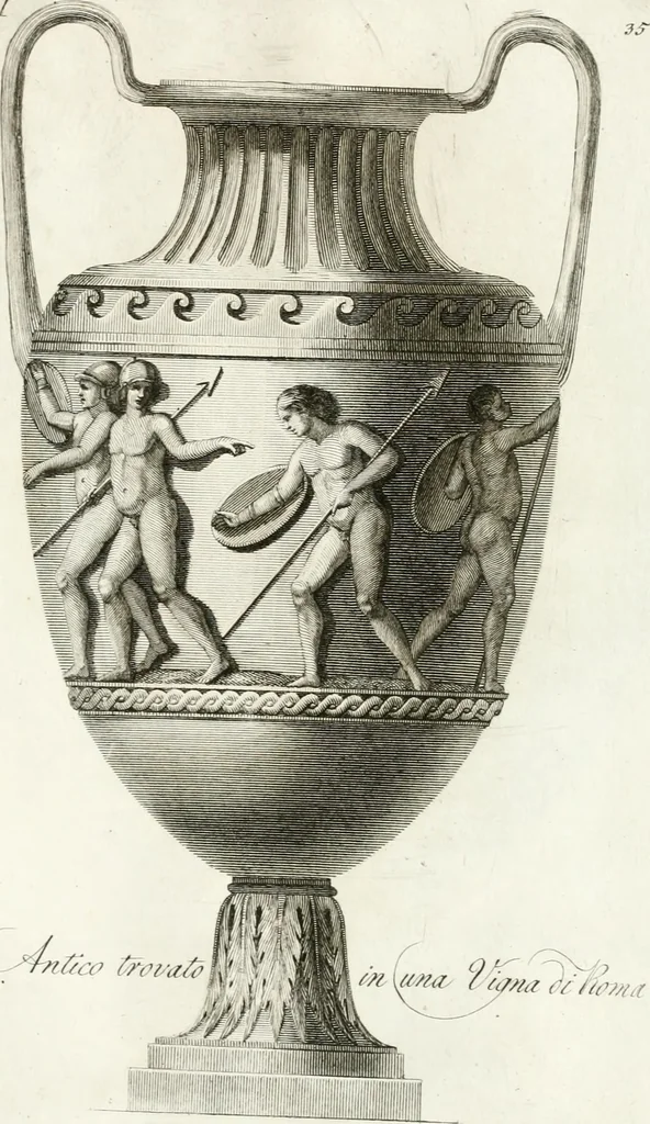 An illustration from Manuale di varj ornamenti componenti la serie de' vasj antichi : si' di marmo che di bronzo esistenti in Roma e fuori, 1821, leaf 102