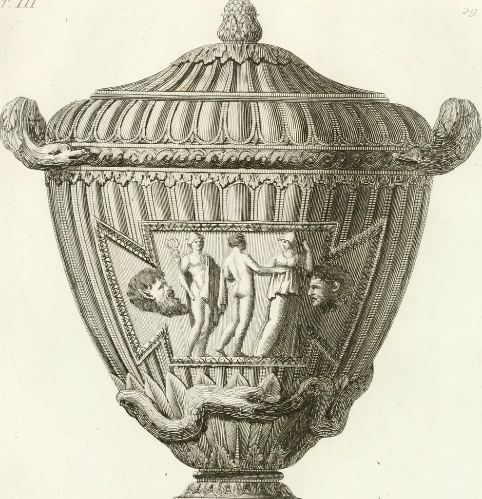 An illustration from Manuale di varj ornamenti componenti la serie de' vasj antichi : si' di marmo che di bronzo esistenti in Roma e fuori, 1821, leaf 110