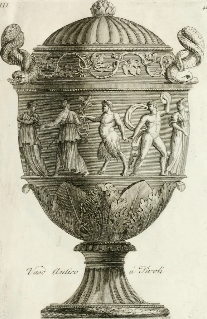 An illustration from Manuale di varj ornamenti componenti la serie de' vasj antichi : si' di marmo che di bronzo esistenti in Roma e fuori, 1821, leaf 112
