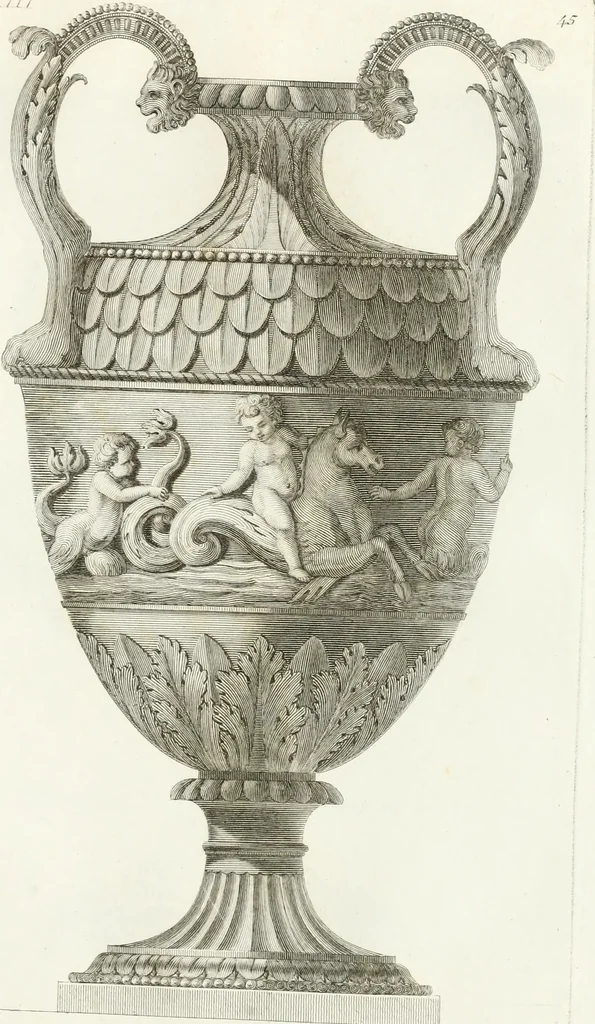 An illustration from Manuale di varj ornamenti componenti la serie de' vasj antichi : si' di marmo che di bronzo esistenti in Roma e fuori, 1821, leaf 122