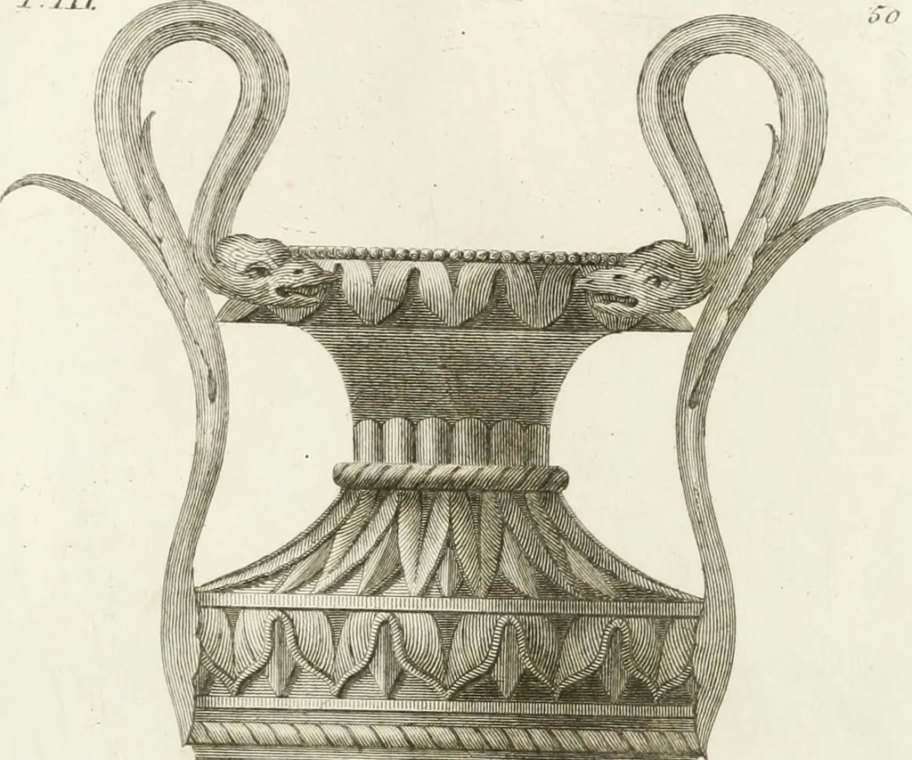 An illustration from Manuale di varj ornamenti componenti la serie de' vasj antichi : si' di marmo che di bronzo esistenti in Roma e fuori, 1821, leaf 132