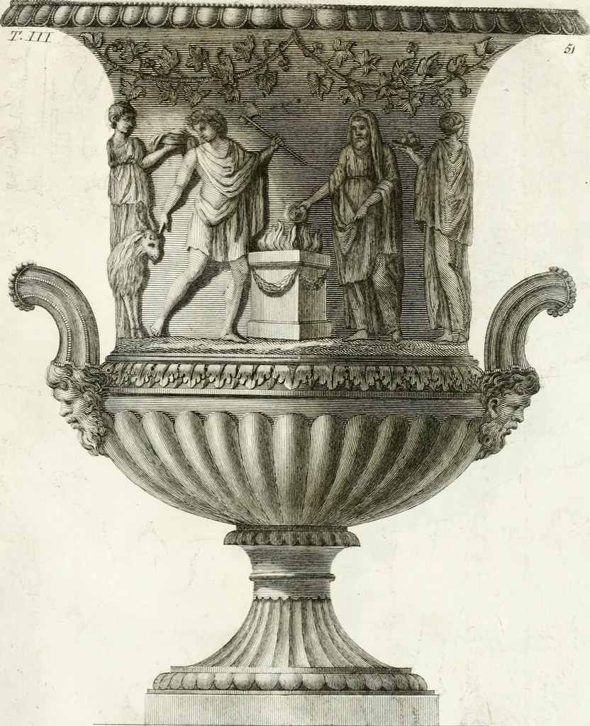 An illustration from Manuale di varj ornamenti componenti la serie de' vasj antichi : si' di marmo che di bronzo esistenti in Roma e fuori, 1821, leaf 134