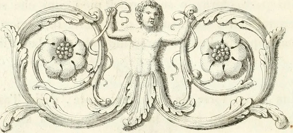 An illustration from Manuale di varj ornamenti componenti la serie de' vasj antichi : si' di marmo che di bronzo esistenti in Roma e fuori, 1821, leaf 31