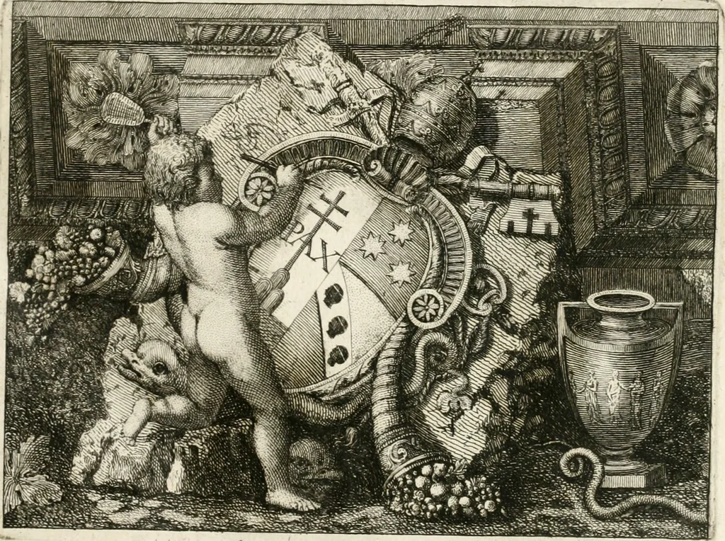 An illustration from Manuale di varj ornamenti componenti la serie de' vasj antichi : si' di marmo che di bronzo esistenti in Roma e fuori, 1821, leaf 4