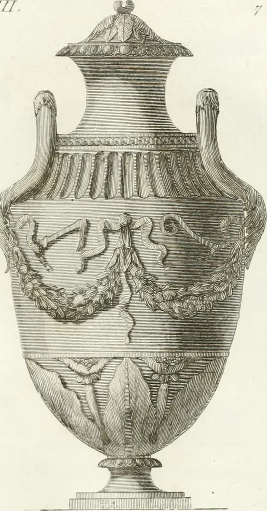 An illustration from Manuale di varj ornamenti componenti la serie de' vasj antichi : si' di marmo che di bronzo esistenti in Roma e fuori, 1821, leaf 46