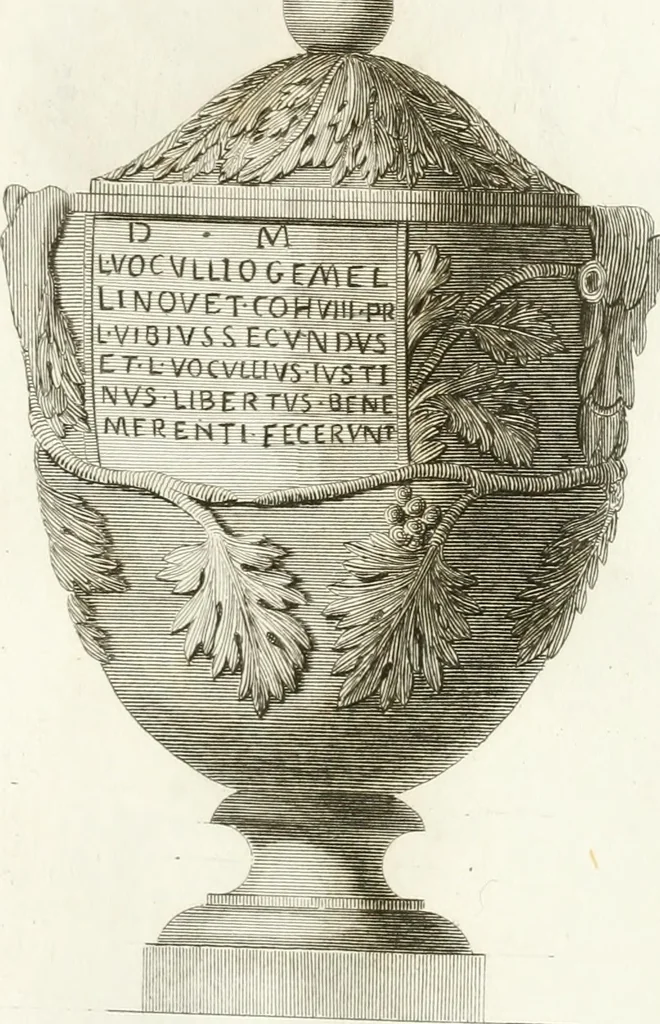An illustration from Manuale di varj ornamenti componenti la serie de' vasj antichi : si' di marmo che di bronzo esistenti in Roma e fuori, 1821, leaf 54