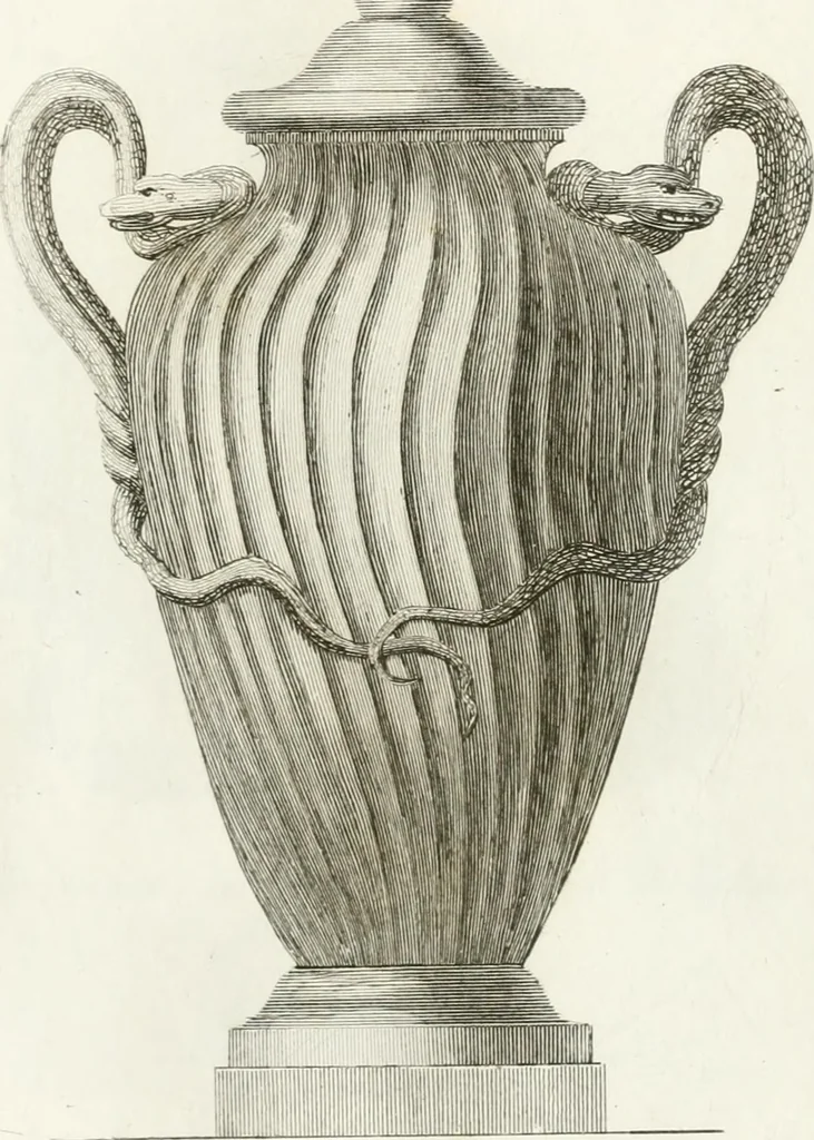 An illustration from Manuale di varj ornamenti componenti la serie de' vasj antichi : si' di marmo che di bronzo esistenti in Roma e fuori, 1821, leaf 58