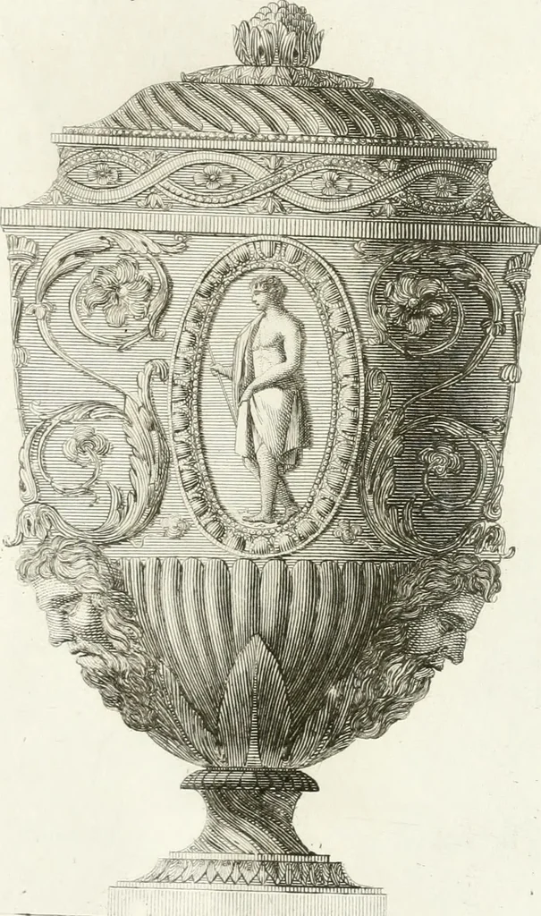 An illustration from Manuale di varj ornamenti componenti la serie de' vasj antichi : si' di marmo che di bronzo esistenti in Roma e fuori, 1821, leaf 64