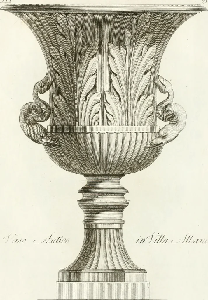 An illustration from Manuale di varj ornamenti componenti la serie de' vasj antichi : si' di marmo che di bronzo esistenti in Roma e fuori, 1821, leaf 74