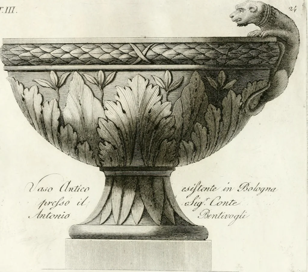 An illustration from Manuale di varj ornamenti componenti la serie de' vasj antichi : si' di marmo che di bronzo esistenti in Roma e fuori, 1821, leaf 80