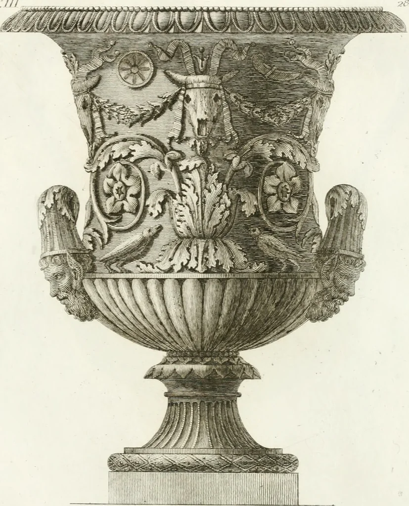An illustration from Manuale di varj ornamenti componenti la serie de' vasj antichi : si' di marmo che di bronzo esistenti in Roma e fuori, 1821, leaf 88