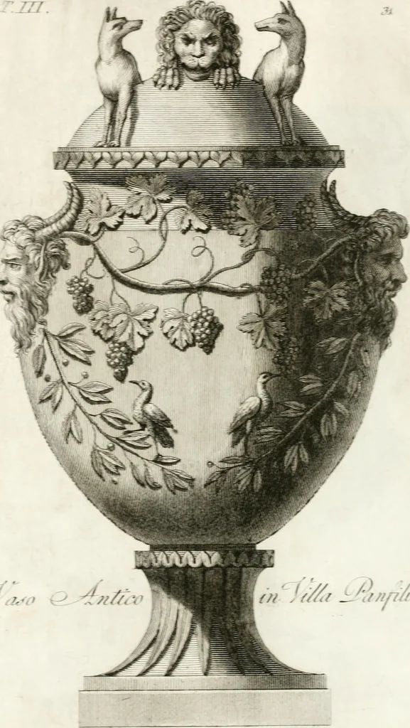 An illustration from Manuale di varj ornamenti componenti la serie de' vasj antichi : si' di marmo che di bronzo esistenti in Roma e fuori, 1821, leaf 94