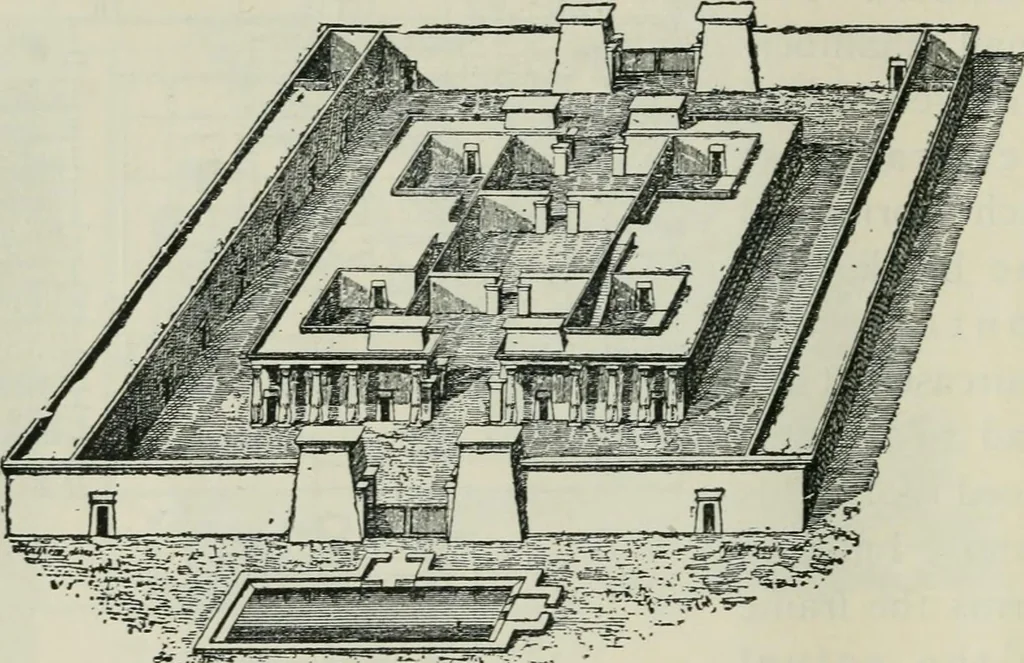 An illustration from Manual of Egyptian archæology and guide to the study of antiquities in Egypt. For the use of students and travellers, 1914, leaf 45