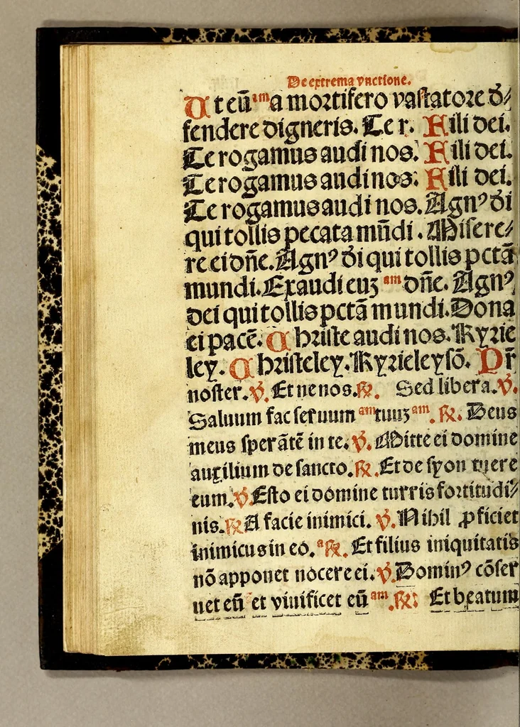 An illustration from Manuale sacramentoru[m]. : Nouiter emendatuz cuz quibusdaz congrue in eo additis secu[n]dum consuetudine[m] alme ecclesie Hispalensis, 1547, leaf 136