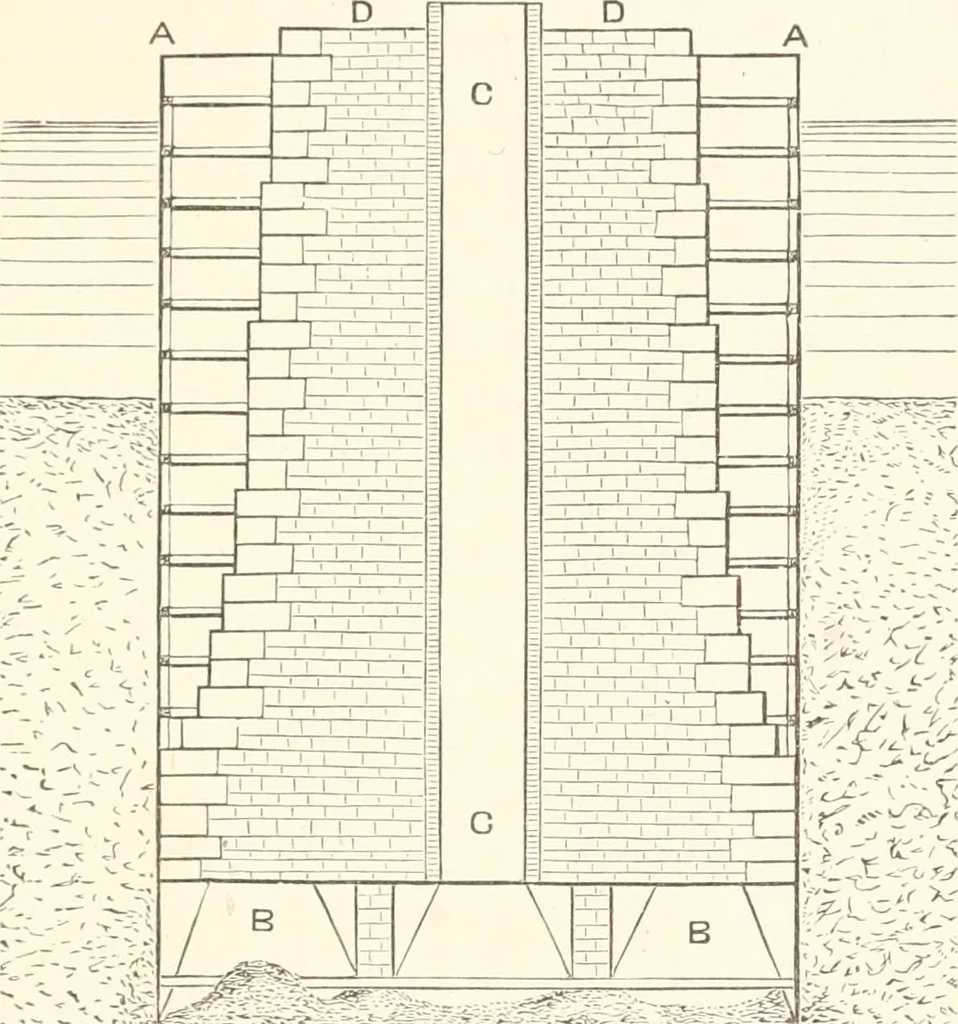 An illustration from Manual for railroad engineers and engineering students : containing the rules and tables needed for the location, construction, and equipment of railroads as built in the United States, 1883, leaf 346