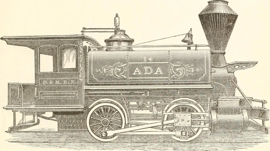 An illustration from Manual for railroad engineers and engineering students : containing the rules and tables needed for the location, construction, and equipment of railroads as built in the United States, 1883, leaf 422