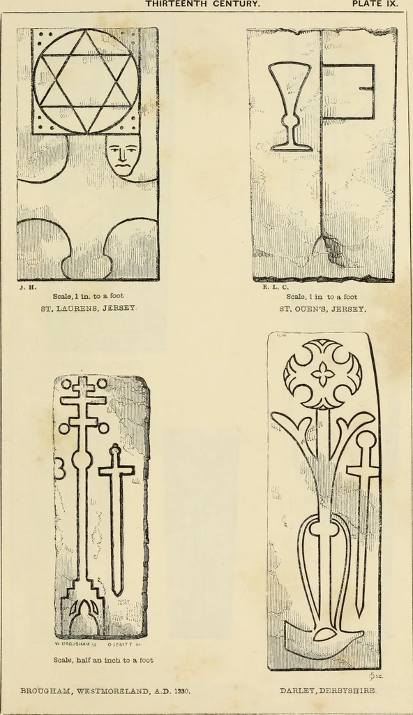 An illustration from A manual for the study of the sepulchral slabs and crosses of the middle ages, 1849, leaf 124