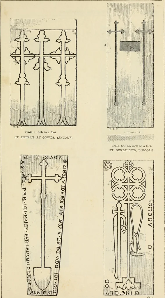 An illustration from A manual for the study of the sepulchral slabs and crosses of the middle ages, 1849, leaf 132