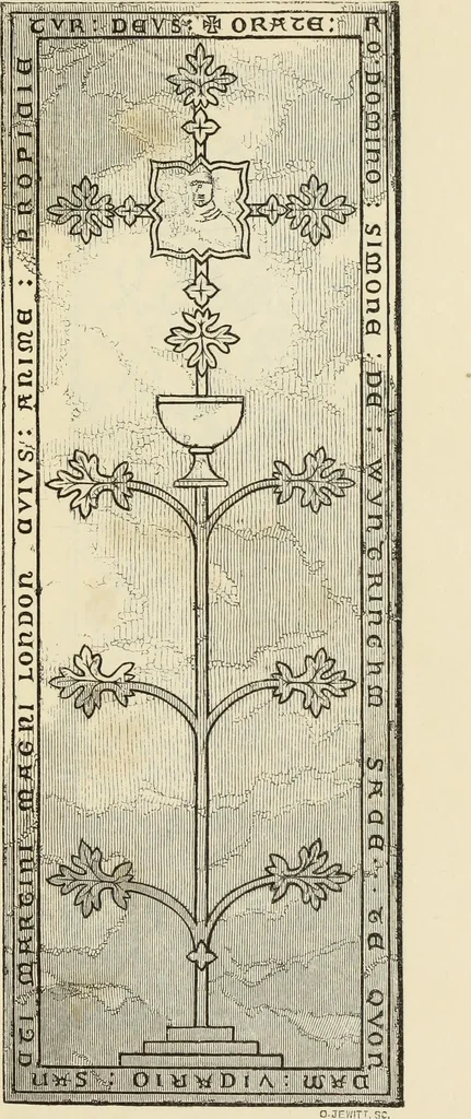 An illustration from A manual for the study of the sepulchral slabs and crosses of the middle ages, 1849, leaf 138