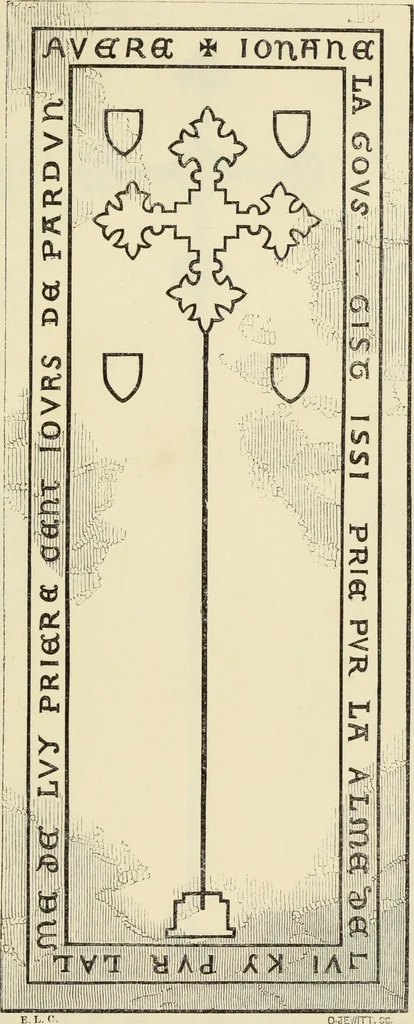 An illustration from A manual for the study of the sepulchral slabs and crosses of the middle ages, 1849, leaf 144