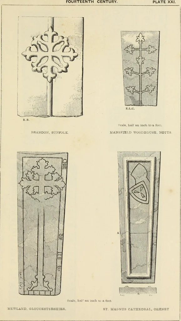 An illustration from A manual for the study of the sepulchral slabs and crosses of the middle ages, 1849, leaf 148